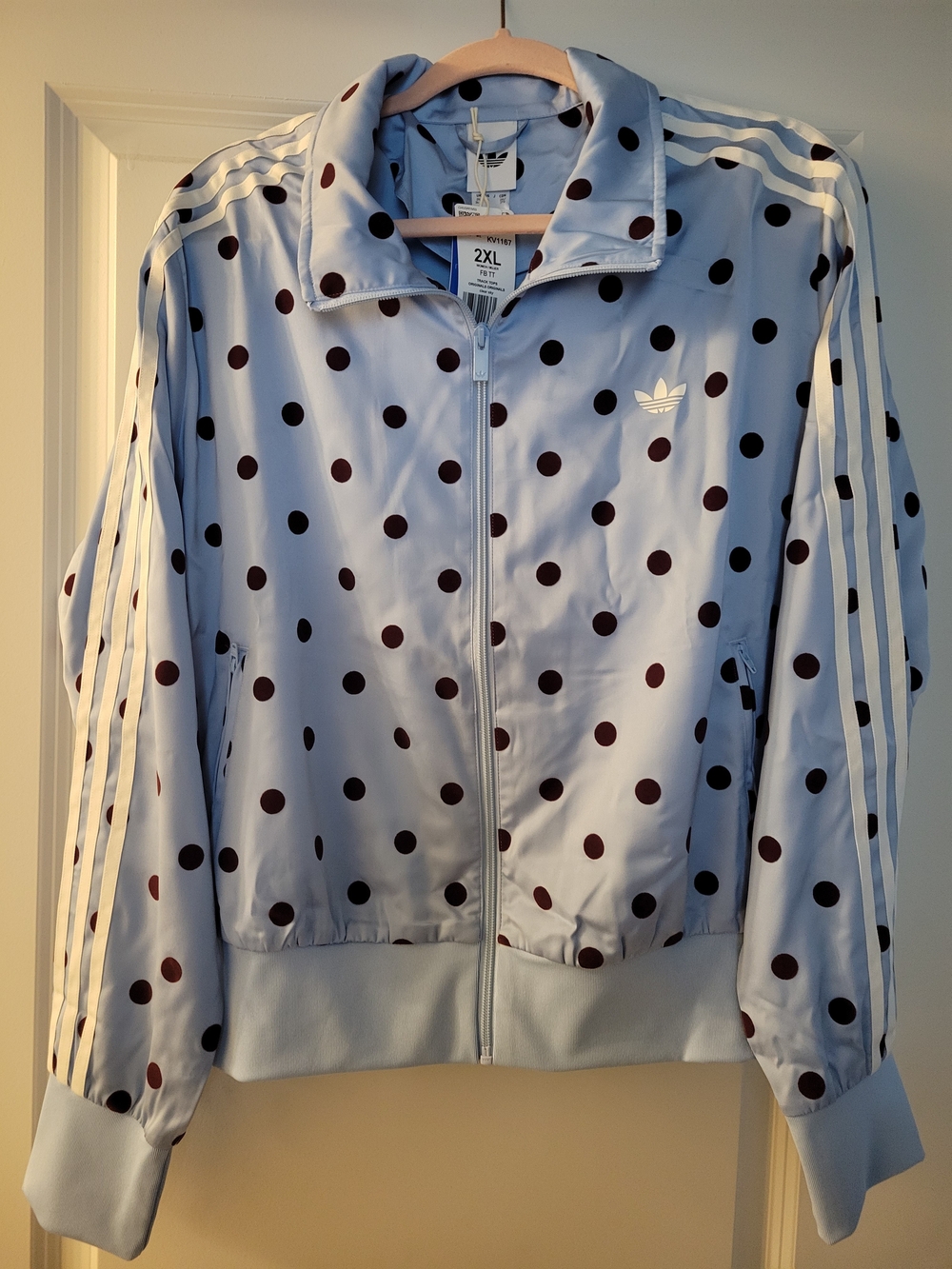 adidas Light Blue Polka Dot Bomber Jacket